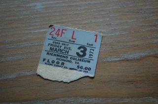 Rare Chicago Chicago Iii Show March 1972 Concert Ticket Stub Music Richmond Va