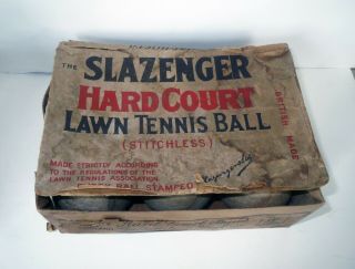 Antique Slazenger England COMPLETE TENNIS BALL SET - RARE 2
