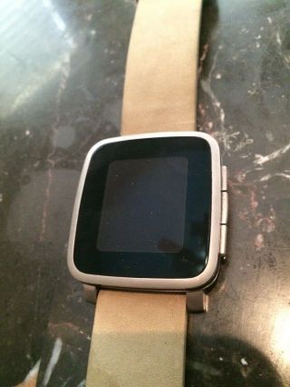 Pebble Time Steel RARE Grey Smartwatch 38mm Stainless Steel 3