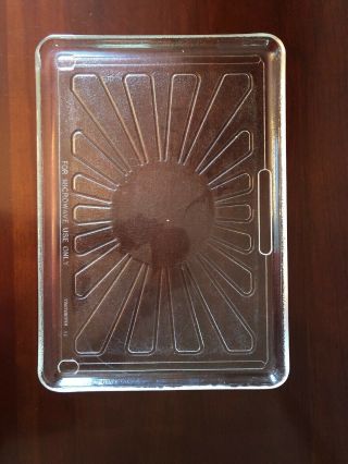 Rectangular Microwave Glass Plate 15 1/4 " X 10 3/4” Rare Hard To Find Dimensions