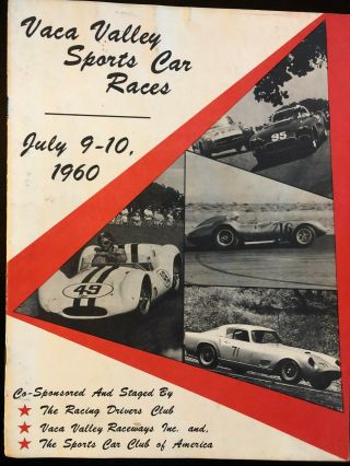Vaca Valley Sports Car Races Scca July 1960 (rare)