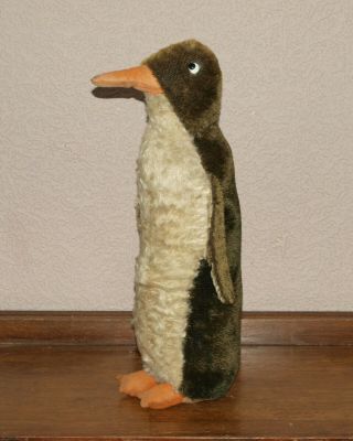 Rare Vintage Squeak Penguin Mohair Toy From 