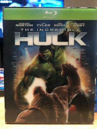 The Incredible Hulk (blu - Ray Disc) W/oop Rare Green Slipcover & Case Marvel Mcu