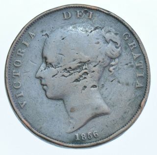 Rare 1856 Ot Penny,  British Coin From Victoria Fine