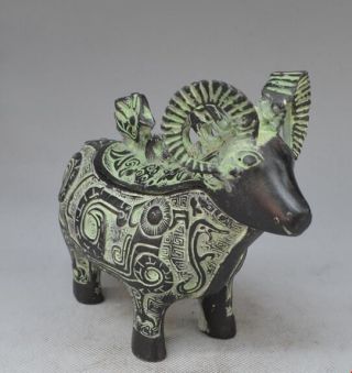 Collectibles Rare old Chinese bronze Hand carved sheep statue 4