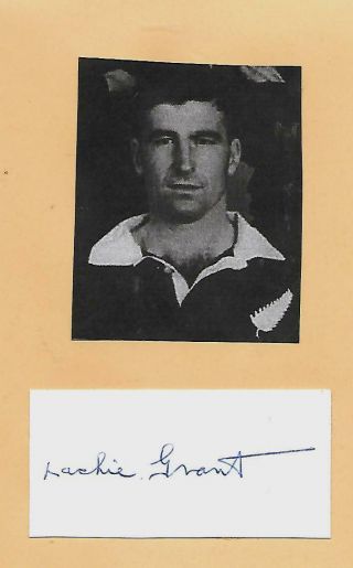 Signed Lachie Grant 1923 - 2002 South Canterbury Zealand All Blacks 1940s Rare