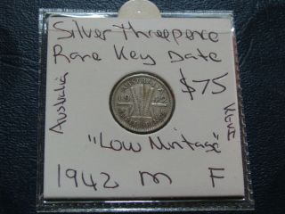 Australia 1942 Mel Silver Threepence Coin Rare Key Date Low Mintage George L24
