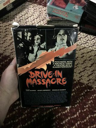 DRIVE IN MASSACRE HORROR SOV SLASHER RARE OOP VHS BIG BOX SLIP 2