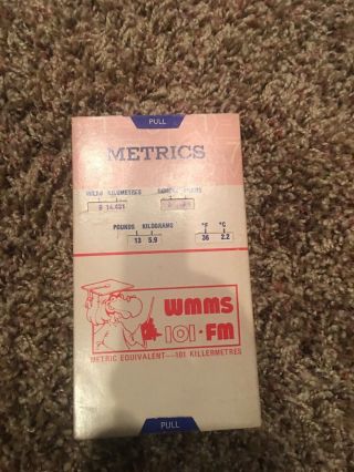 Wmms 101fm Very Rare Vintage Official Wmms Metrics Guide Promo