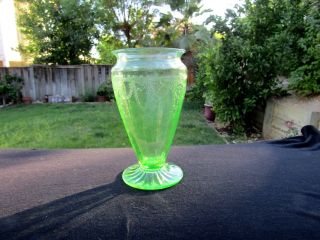 Rare Green Cameo Ballerina 5 3/4 " Flower Vase