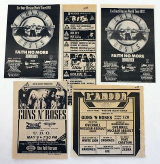 Guns N’ Roses 1987 - 1988 Rare Concert Ads Slash Velvet Revolver