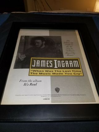 James Ingram When Was The Last Time Rare Radio Promo Poster Ad Framed
