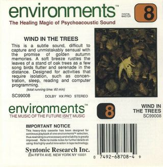 Environments 8 Wind In The Trees Cassette Tape Rare Oop