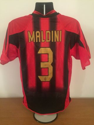 Ac Milan Home Shirt 2004/05 Maldini 3 Small Vintage Rare