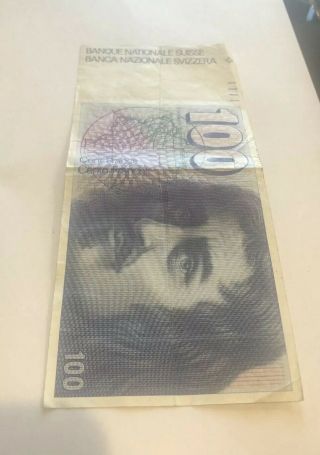 Swiss Switzerland 100 Francs Banknote Francesco Borromini Rare Nr