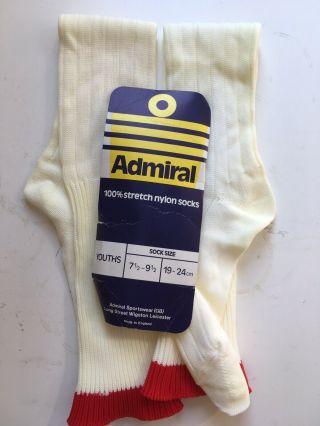 Vintage 1970s Admiral England Football Socks Kit White V Rare Og Youths
