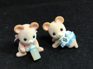 Calico Critters Sylvanian Families Maces Mouse Twin Babies Rare Htf