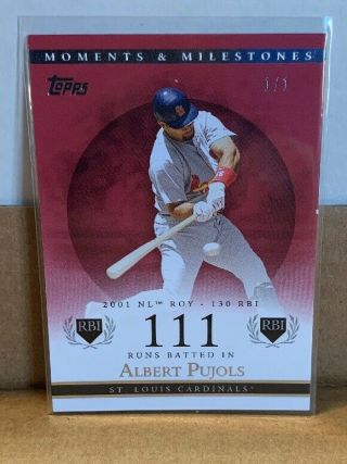 2007 Albert Pujols Topps Moments & Milestones 1/1 Rare Nl Roy Cardinals
