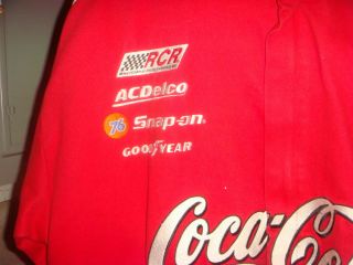 Coca Cola Dale Earnhardt 3 Jacket,  Bright Red Vintage,  Great Shape,  Mens L RARE 3