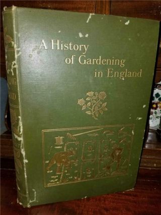 Rare 1896 A History Of Gardening In England Amherst 2nd Ed Tooled Victorian Book