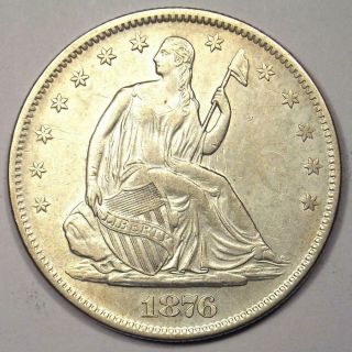 1876 - S Seated Liberty Half Dollar 50c - Au Details - Rare Coin