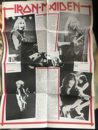Iron Maiden Fan Club Biography Poster Mega Rare