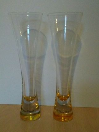 2 X Rare Veuve Clicquot Ponsardin Champagne Glass Trendy Flutes Not Acrylic