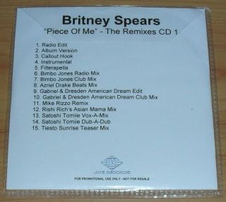 Britney Spears - Piece Of Me UK 15 track promo rare 2