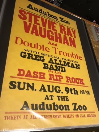 Rare Vintage Stevie Ray Vaughan Gregg Allman Poster Boxing Style Print