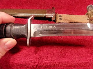 Ww 2,  " Rare " U.  S.  M - 3 Utica Fighting Knife,  With Usm8 Bm Co.  Scabbard