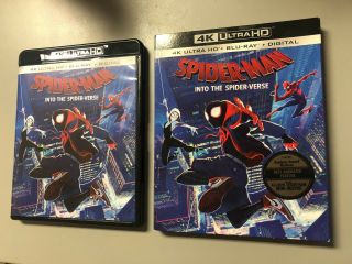 Marvel Spider - Man Into The Spider - Verse 4k Ultra Hd Bluray 2 Disc Rare Slipcover