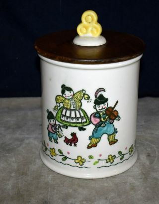 Vintage Rare Metlox Poppytrail Canister Cookie Jar Happy Time Musical Family