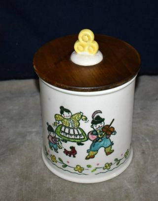 VINTAGE RARE METLOX POPPYTRAIL CANISTER COOKIE JAR HAPPY TIME MUSICAL FAMILY 2