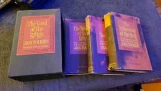Rare 1965 2nd Ed.  Lord Of The Rings Trilogy Lotr Dj,  Hc,  Slipcase W/ Maps