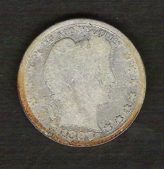 1897 - S_liberty Head Barber Quarter_very Rare Ag Coin