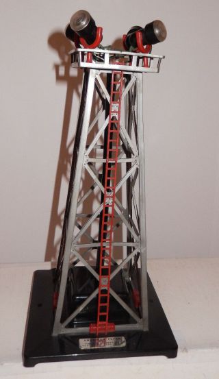 American Flyer Very Rare Black Base,  Red Ladder 774 Floodlight Tower