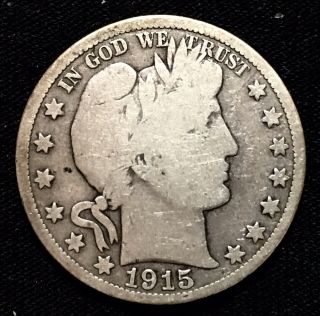 Very Rare 1915 P Philadelphia Barber Silver 50c Half Dollar C.  C.  C.  Listing