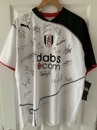 Fulham 2003 - 2005 Squad Signed Home Football Shirt Tag Rare Fan Merchandise
