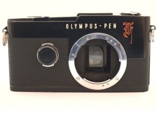 [rare Exc,  4] Olympus Pen - F Painted Black Half Frame 35mm Camera From Japan 1134