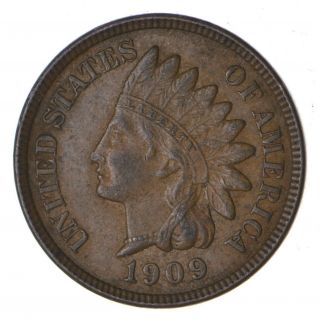 Rare Last Year Issue - 1909 Indian Head Cent - High Red Book Value 164