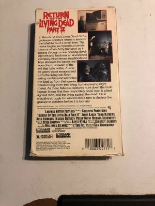 Return Of The Living Dead Trilogy VHS Zombies Rare OOP 6