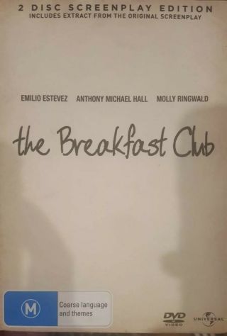 The Breakfast Club Rare Deleted 2 Disc Screenplay Edition Molly Ringwald Film