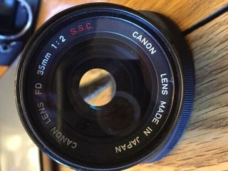 Rare Canon Fd 35mm 1:2 S.  S.  C.  Exceptionally Minty 125615