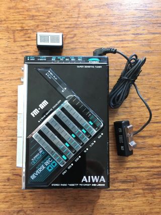 Rare Aiwa Hs - J600 Cassette Recorder Walkman Collectible