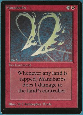 Manabarbs Beta Pld - Sp Red Rare Magic The Gathering Mtg Card (34090) Abugames