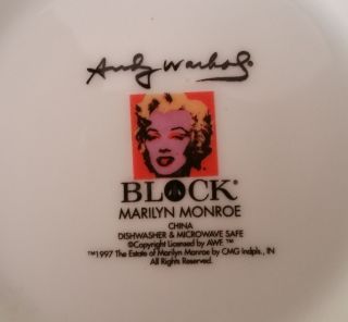 RARE LARGE ANDY WARHOL MARILYN MONROE POP ART SERVING BOWL SALAD BLOCK CHINA 5