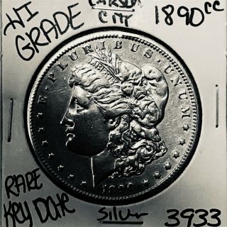 1890 Cc Morgan Silver Dollar Hi Grade U.  S.  Rare Key Coin 3933