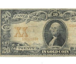 $20 " Gold Certificate " 1906 (fr - 1183) 1906 $20 " Gold Cert " $20 1906 Rare