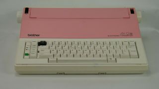 Rare Pink Vintage Brother AX - 12M Electronic Typewriter 2