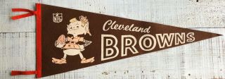 Vintage Cleveland Browns Nfl Football Team Full Size Pennant Rare